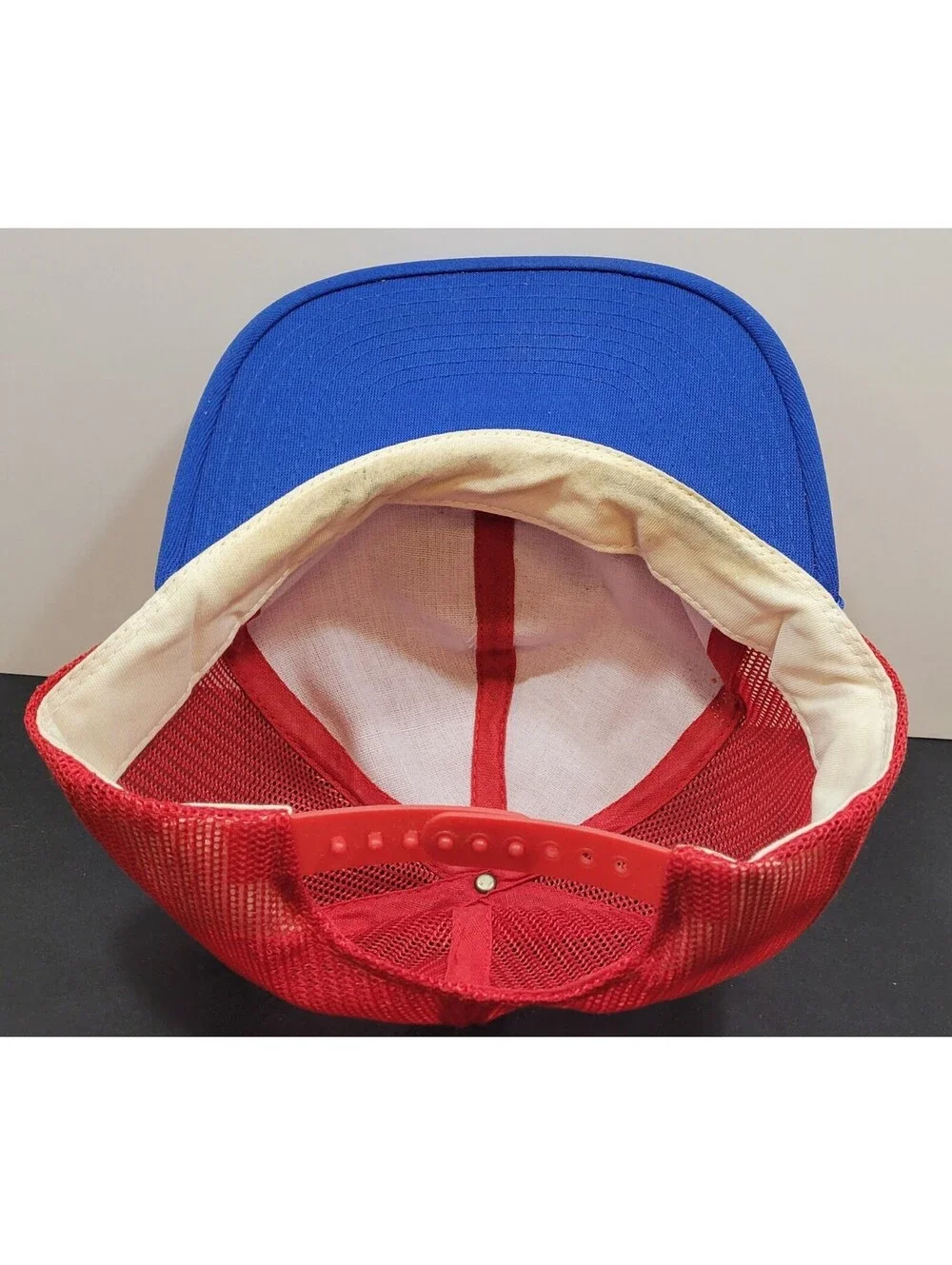 Vtg Carquest Hat Snapback Cap Red/Blue 80's Auto Parts Stores w/Blue Rope *Read